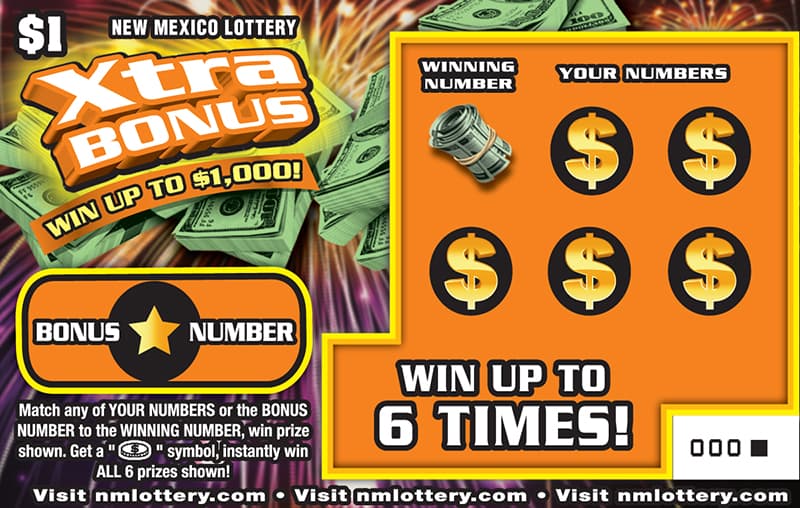 Xtra Bonus New Mexico Lottery scratch-off ticket art