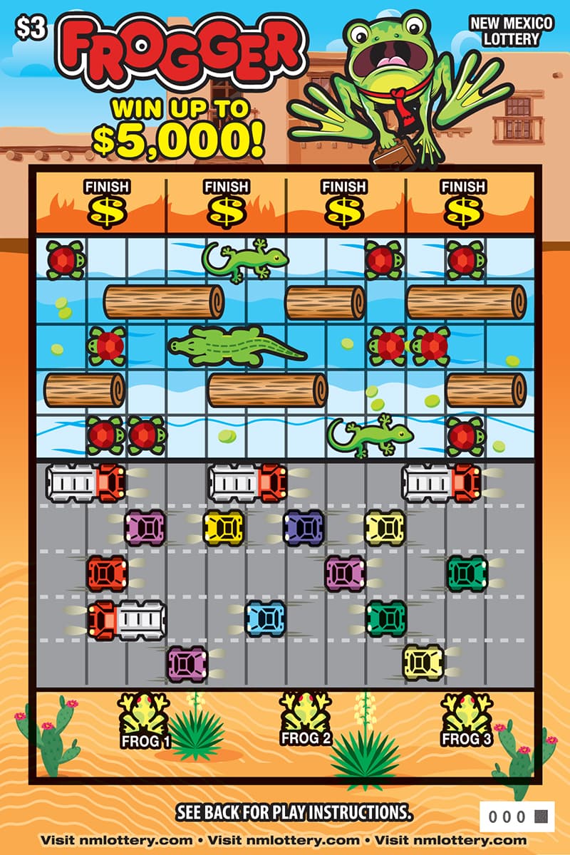 Frogger New Mexico Lottery scratch-off ticket art
