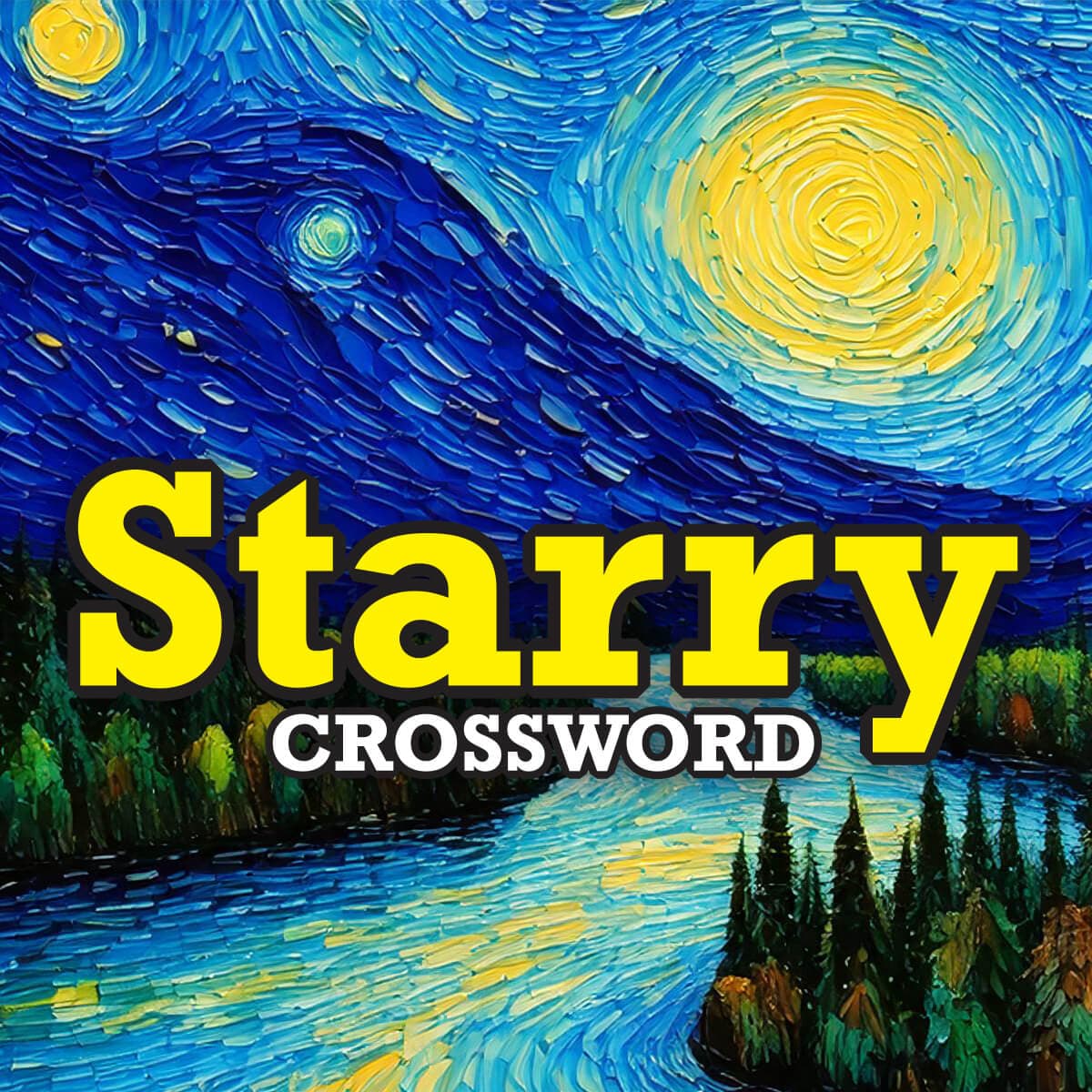 Starry Crossword Oregon Lottery scratch-off ticket art