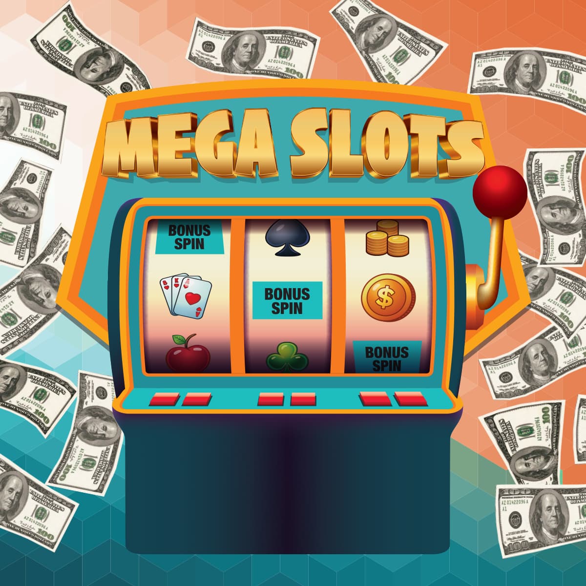 Mega Slots Oregon Lottery scratch-off ticket art