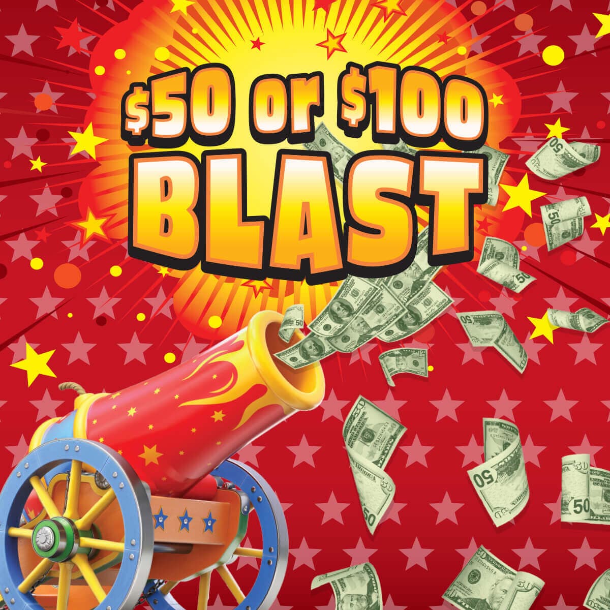$50 Or $100 Blast Oregon Lottery scratch-off ticket