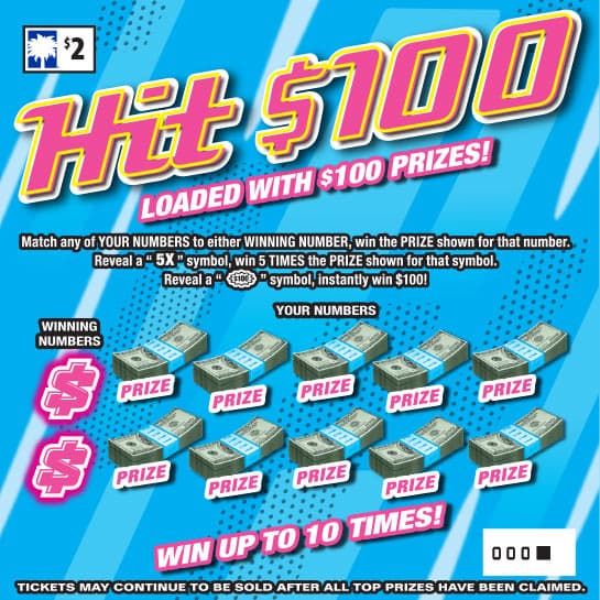 Hit $100 South Carolina Lottery scratch-off ticket