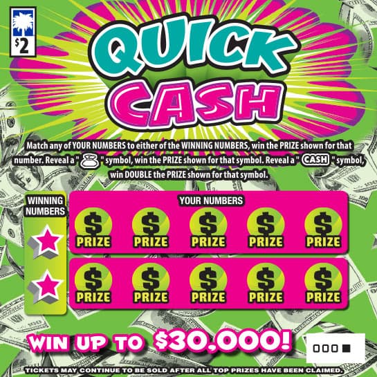 Quick Cash South Carolina Lottery scratch-off ticket art