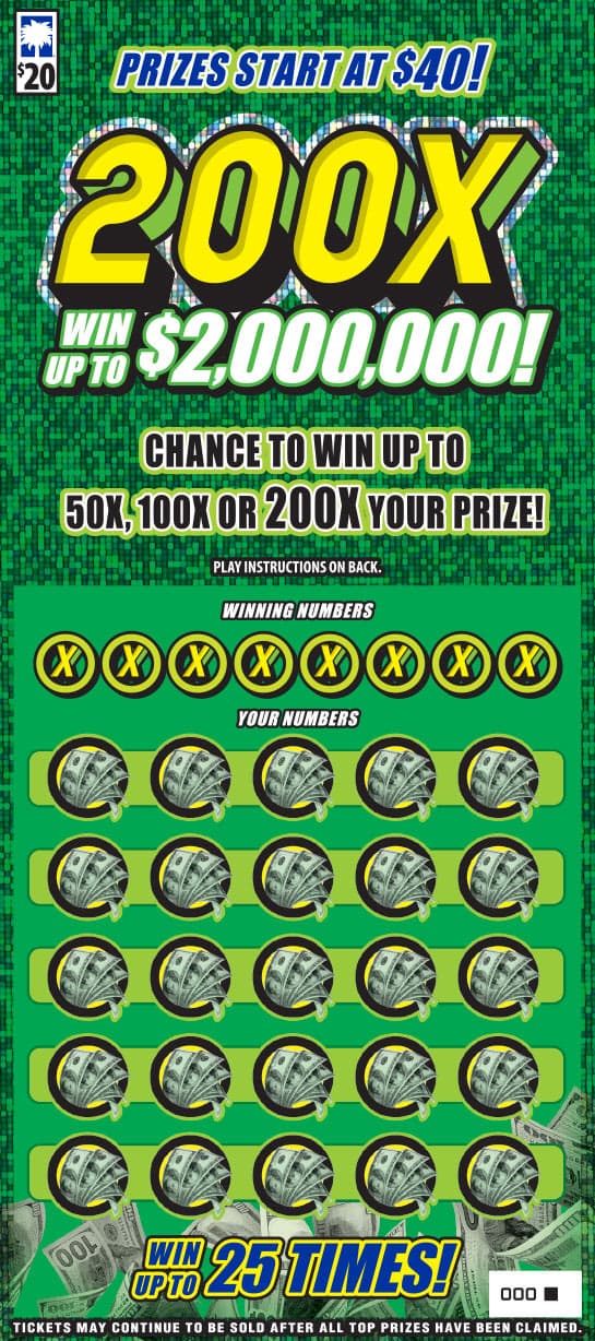 200X South Carolina Lottery scratch-off ticket art