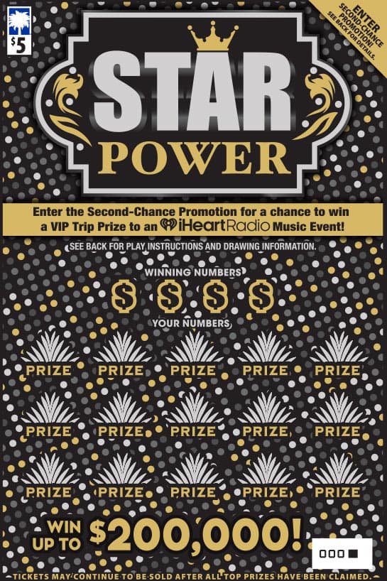 Star Power South Carolina Lottery scratch-off ticket