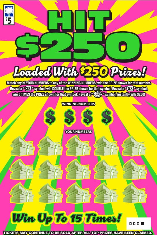 Hit $250 South Carolina Lottery scratch-off ticket