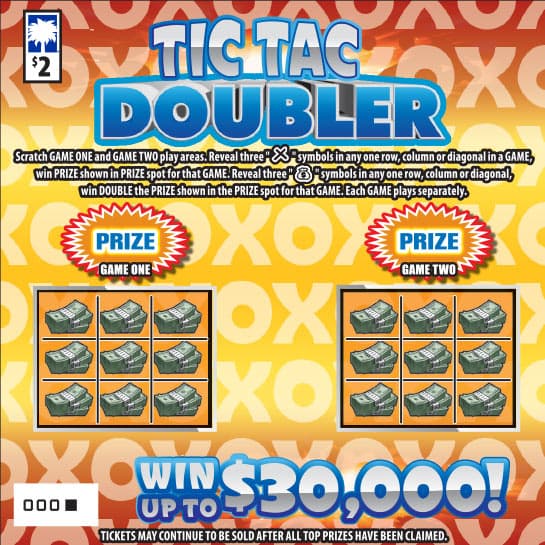 Tic Tac Doubler South Carolina Lottery scratch-off ticket art