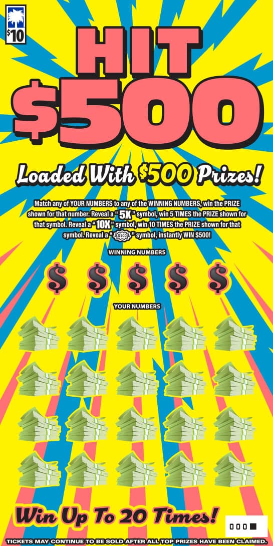 Hit $500 South Carolina Lottery scratch-off ticket