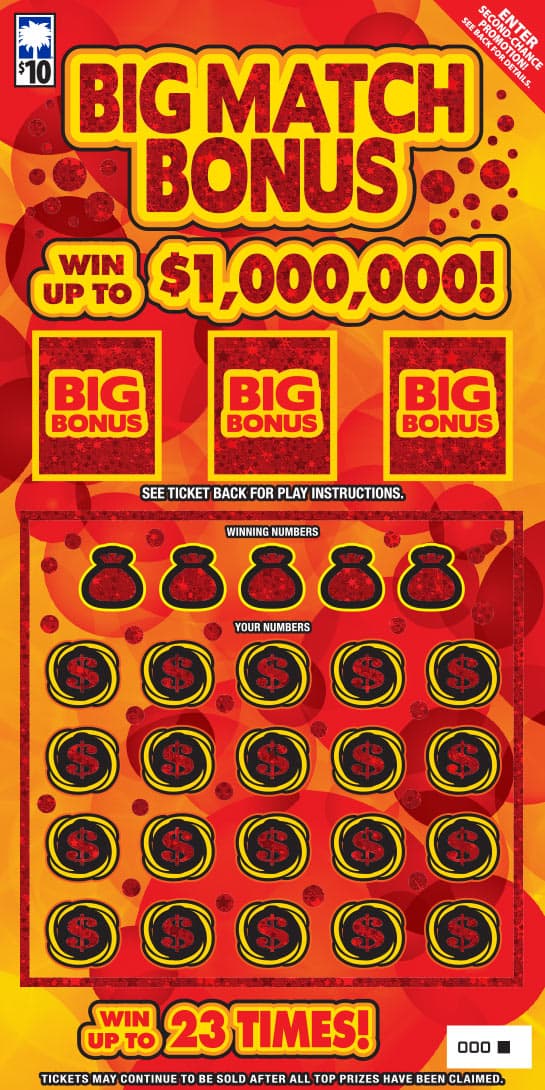 Big Match Bonus South Carolina Lottery scratch-off ticket
