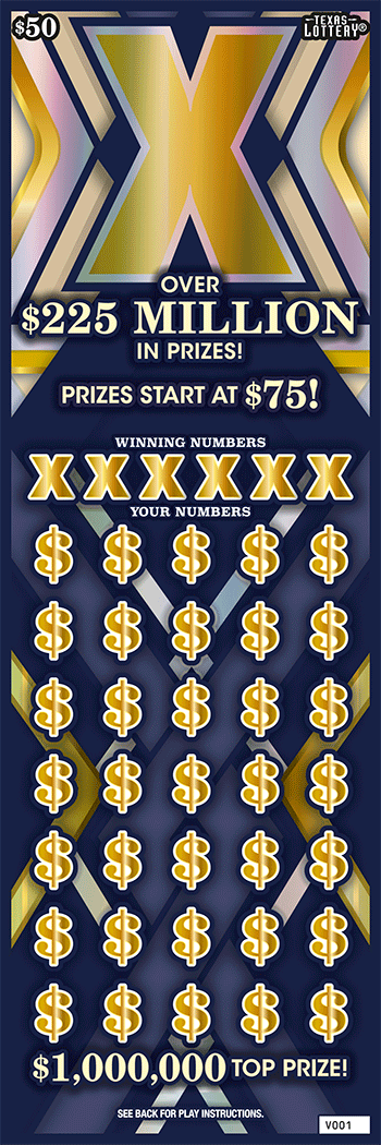 X Texas Lottery scratch-off ticket art