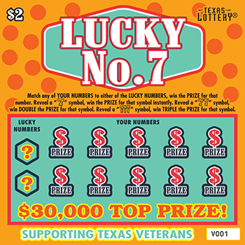 Lucky No. 7 Texas Lottery scratch-off ticket