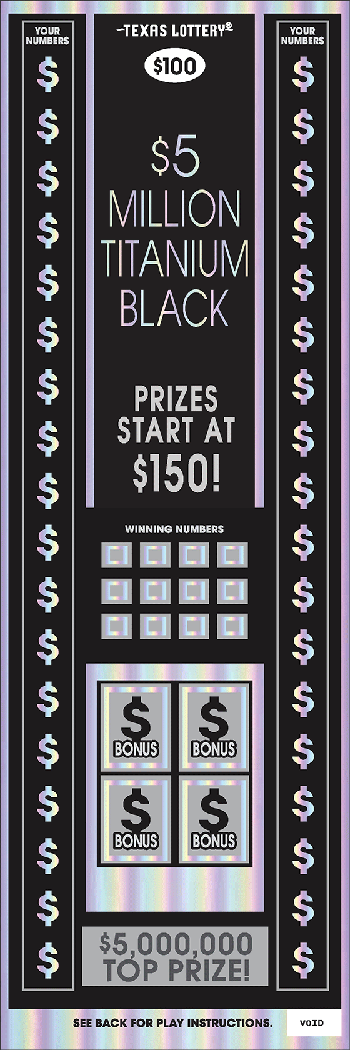 $5 Million Titanium Black Texas Lottery scratch-off ticket