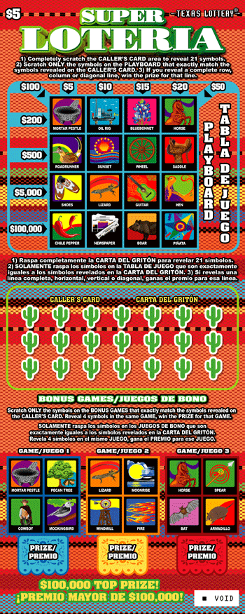 Super Loteria Texas Lottery scratch-off ticket