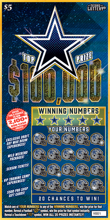Cowboys Texas Lottery scratch-off ticket