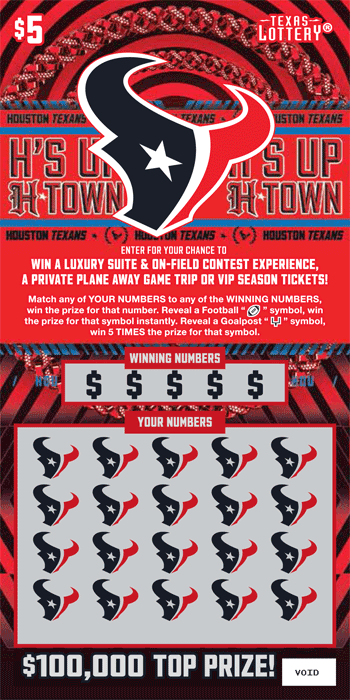Houston Texans Texas Lottery scratch-off ticket