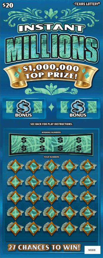 Instant Millions Texas Lottery scratch-off ticket