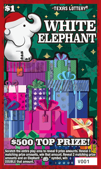 White Elephant Texas Lottery scratch-off ticket