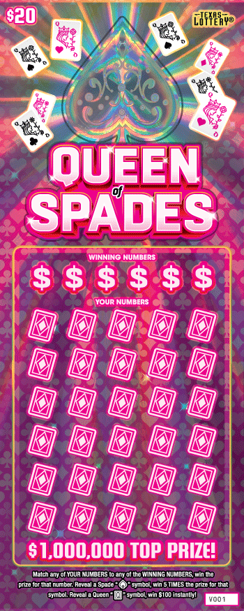 Queen of Spades Texas Lottery scratch-off ticket art