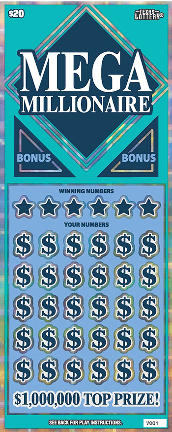 Mega Millionaire Texas Lottery scratch-off ticket