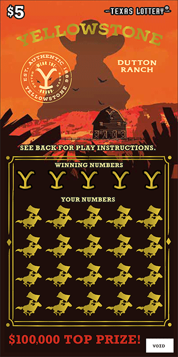 Yellowstone Texas Lottery scratch-off ticket