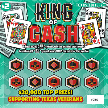 King of Cash Texas Lottery scratch-off ticket art