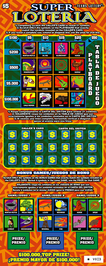 Super Loteria Texas Lottery scratch-off ticket