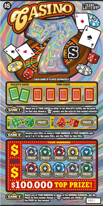 Casino 7s Texas Lottery scratch-off ticket